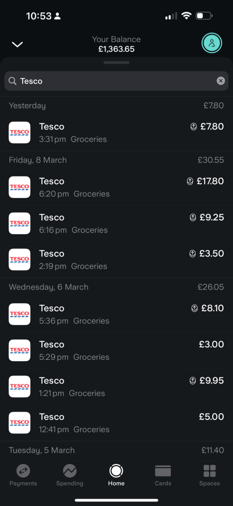 groceries in the 10