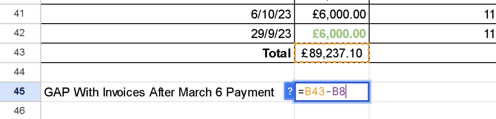 match the invoices 15