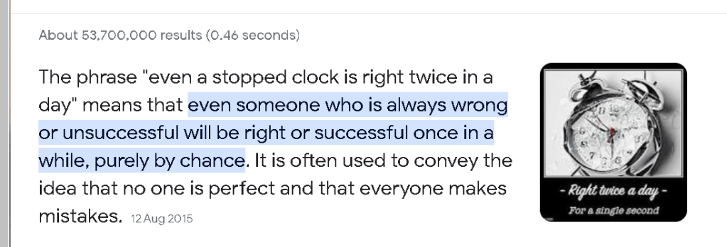wrong clock shows 1