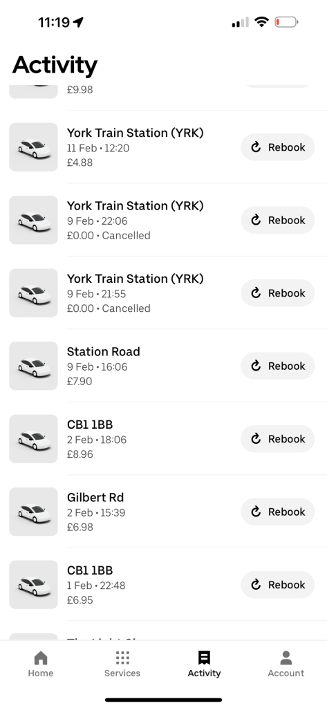 uber cost is 1