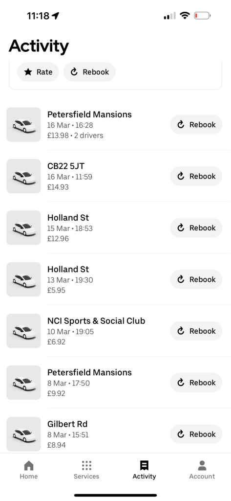 uber cost is 3