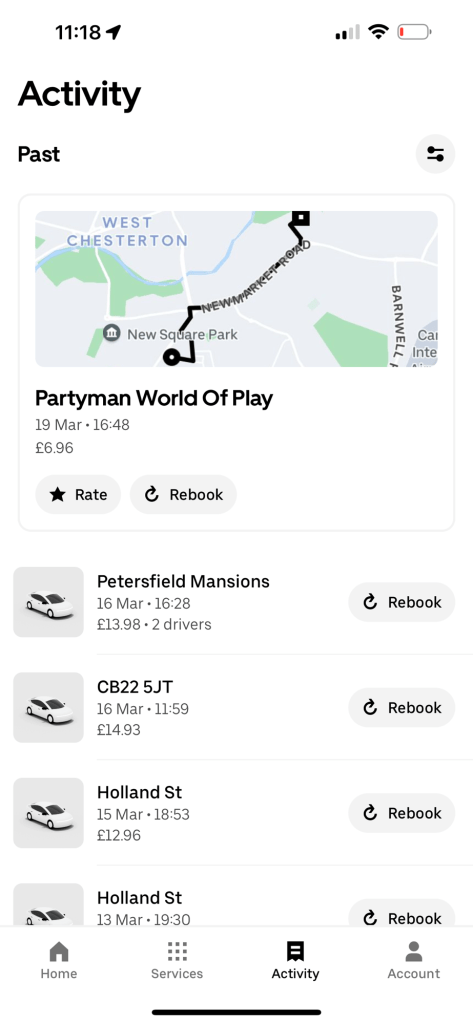uber cost is 4