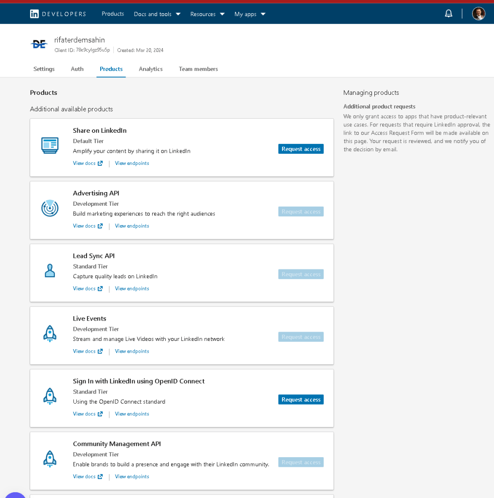 linkedin api for 14