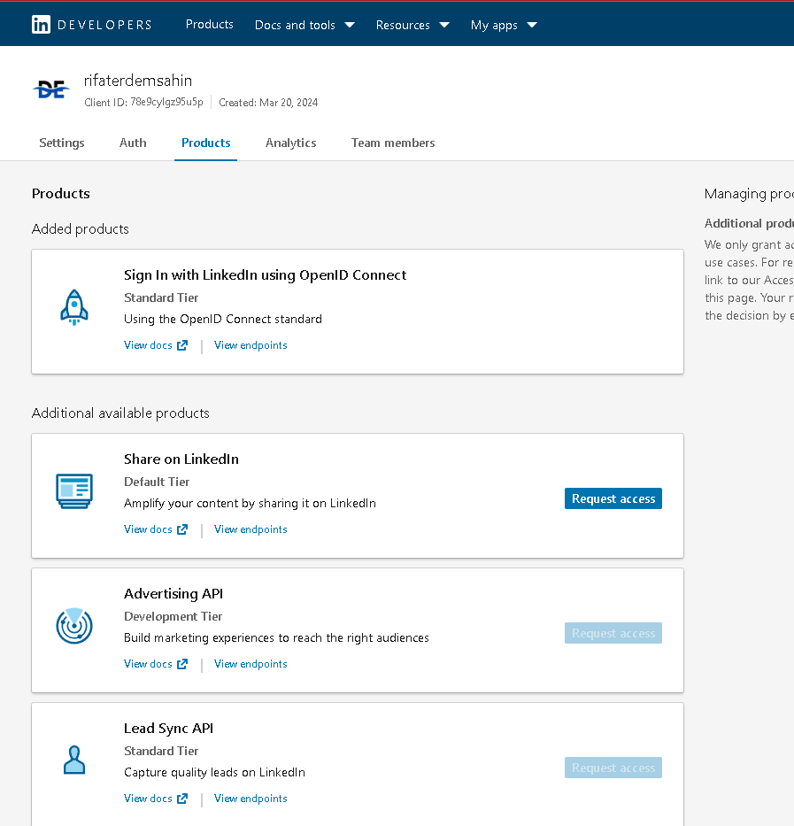 linkedin api for 21