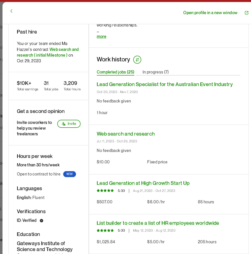 upwork asistant to 4