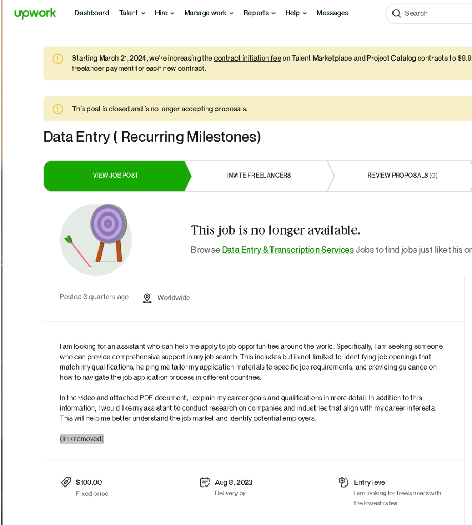 upwork asistant to 5