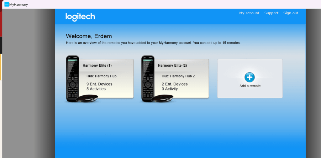 logitech harmony setup 11