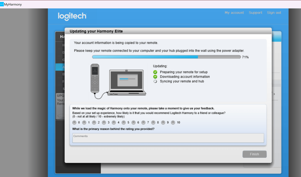logitech harmony setup 16