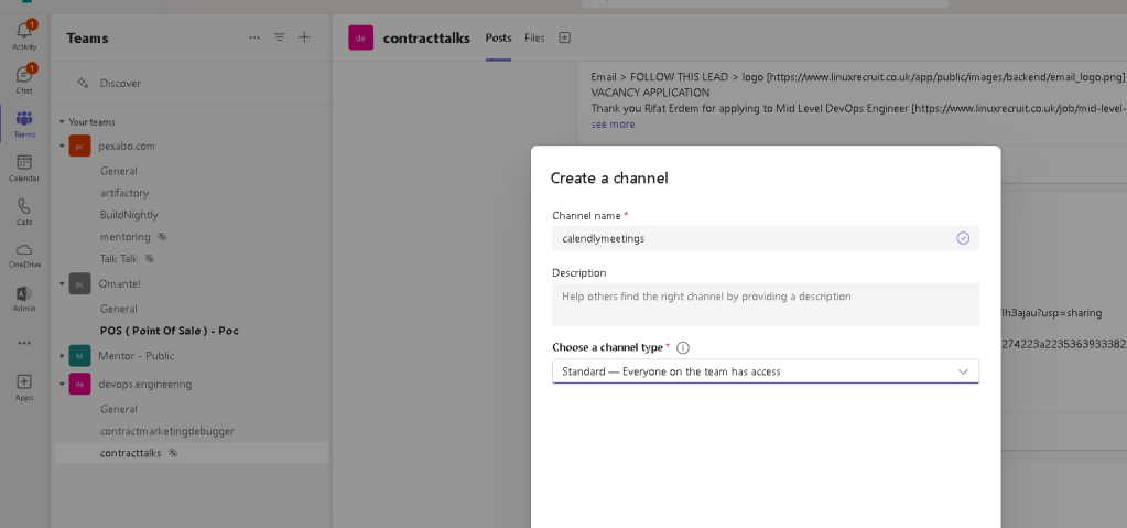 creating a channel 1
