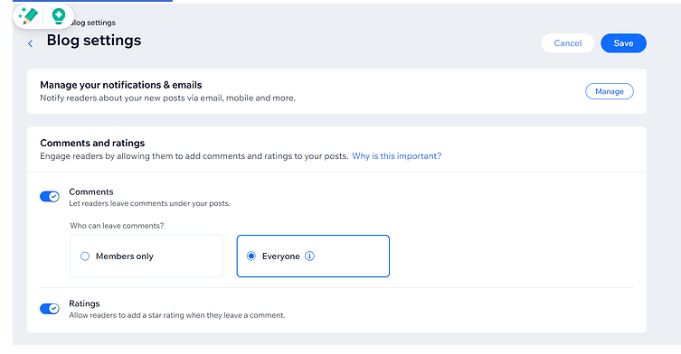 enabled comments and 1