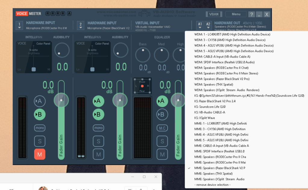 voicemeeter setting matters 1