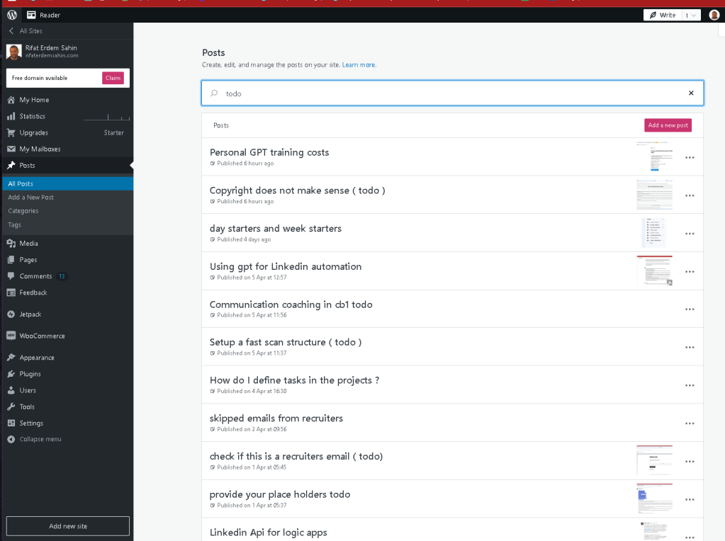 todo in wordpress 1