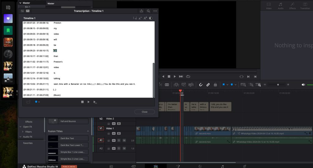 transcript feature of 8