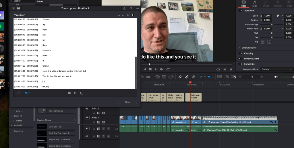 transcript feature of 9