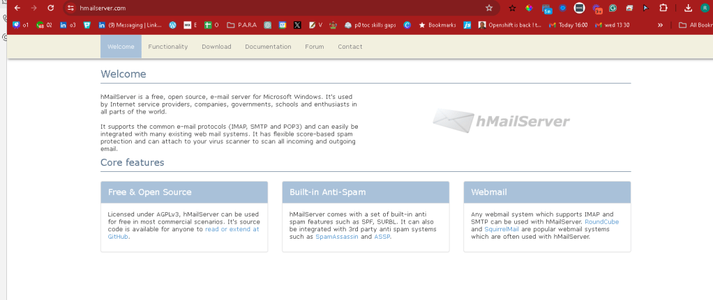 hmail server to 1