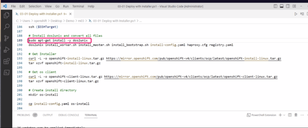 openshift host continue 36