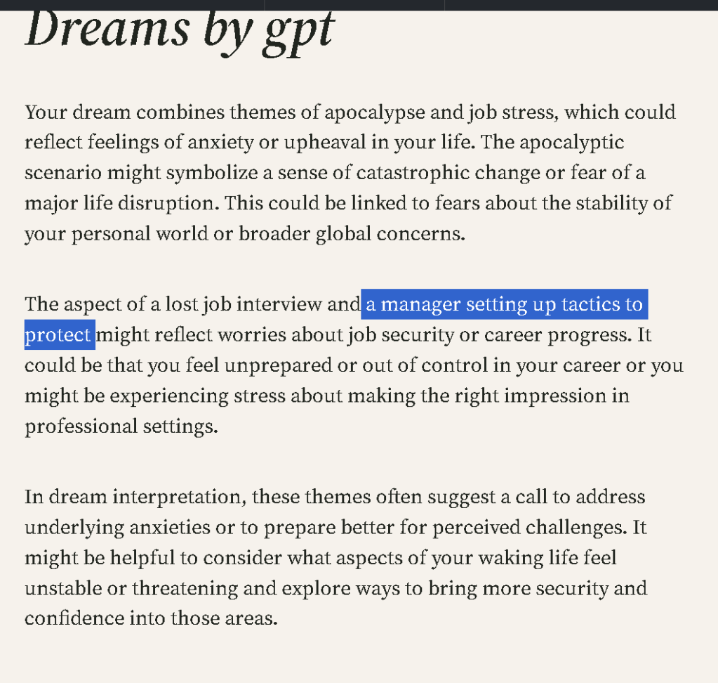 dreams by gpt 1
