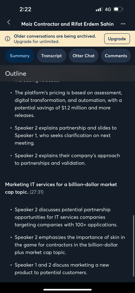 partnership calls summary 2