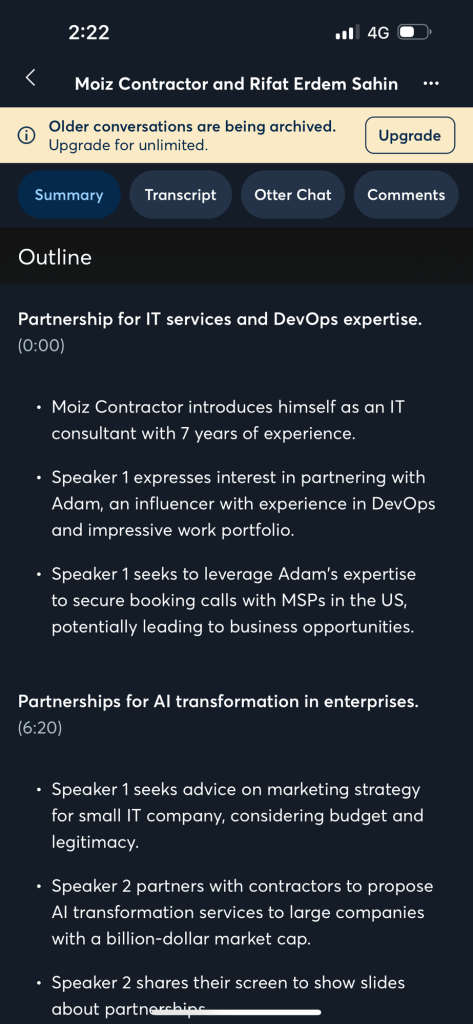 partnership calls summary 4