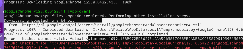 checksum fail in 2
