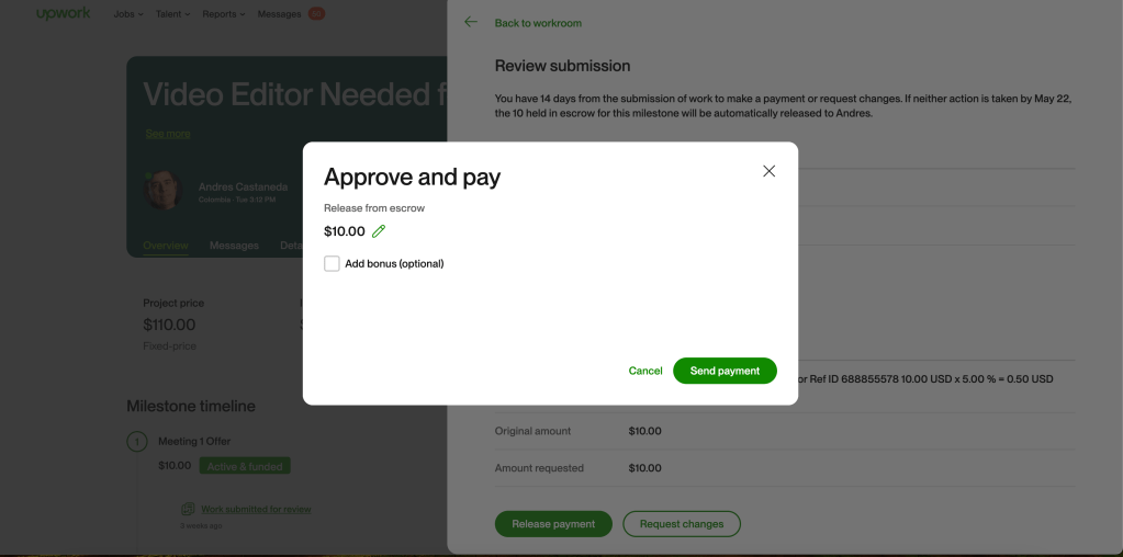editor payments and 1