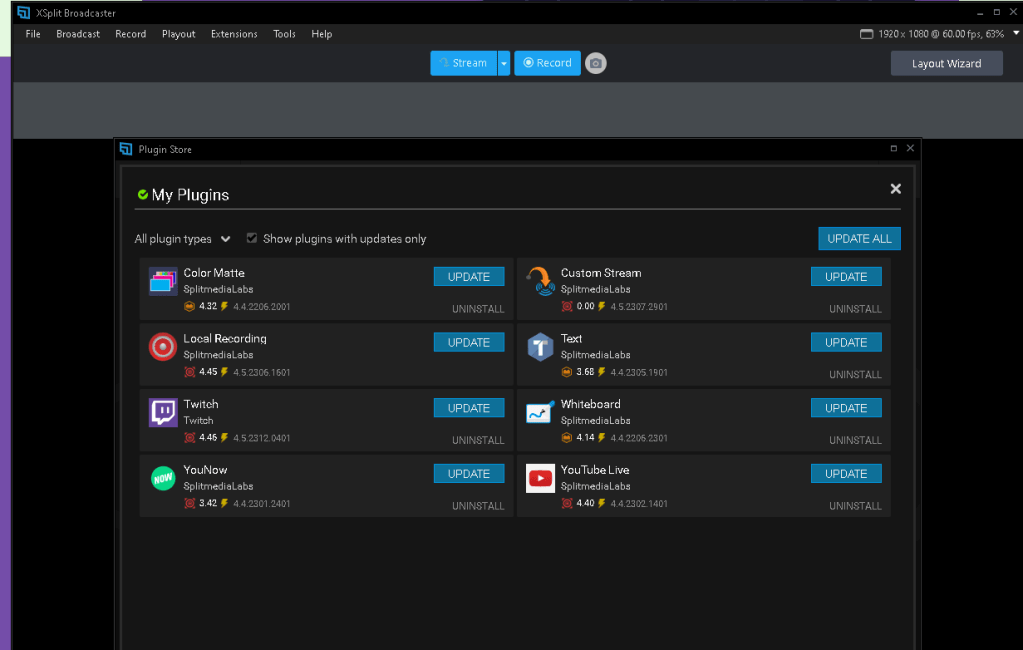 xsplit updates and 2
