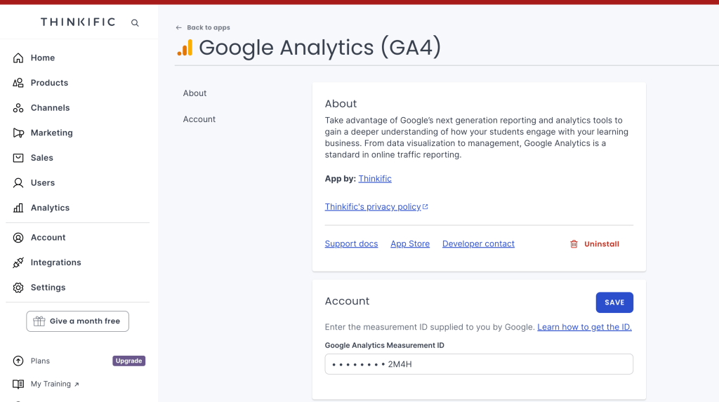 thinkific google analytics 3