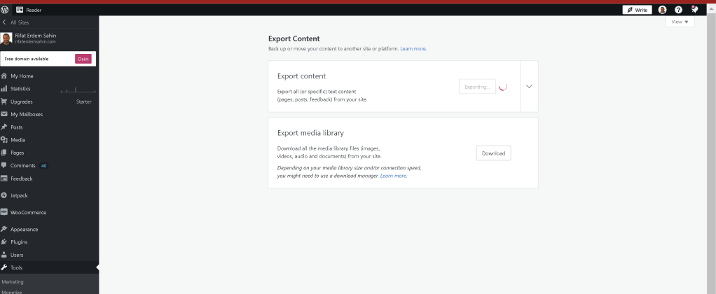 backing up wordpress 1