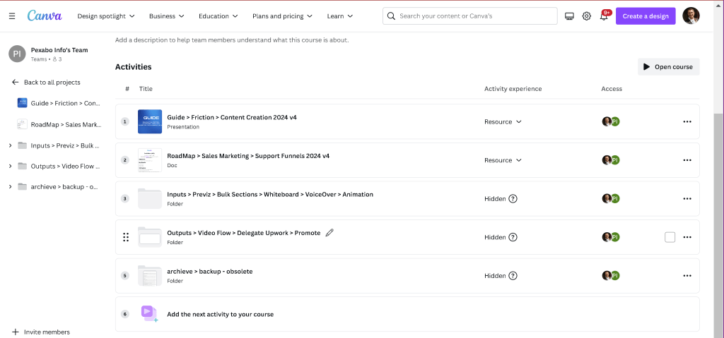 canva workflows on 1