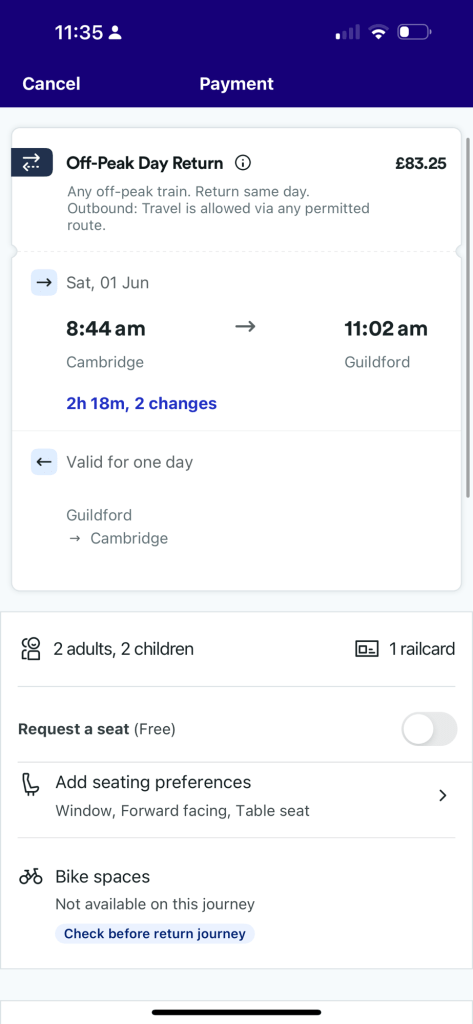 travel plan guildford 18