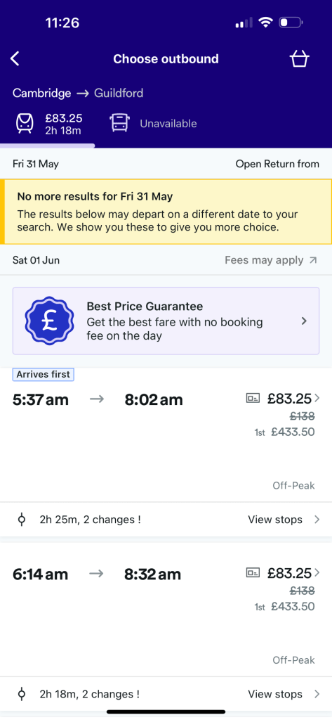travel plan guildford 23