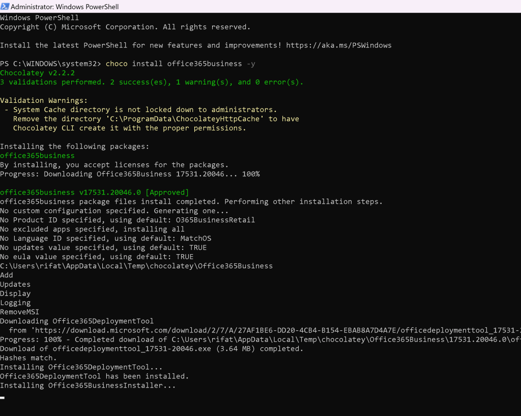 installing office 365 1