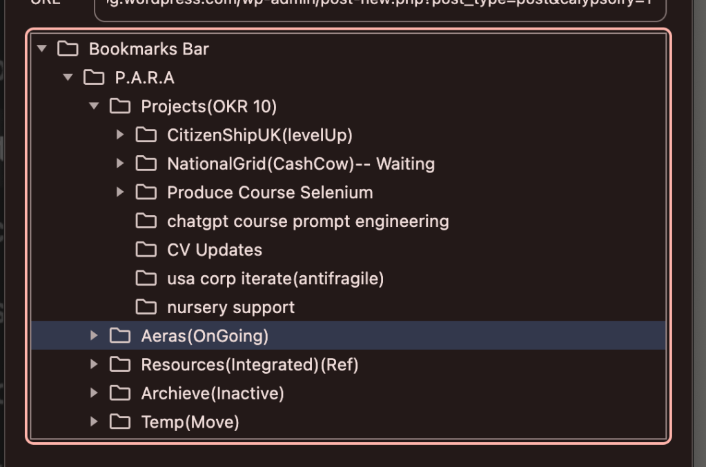 project compare bookmarks 2