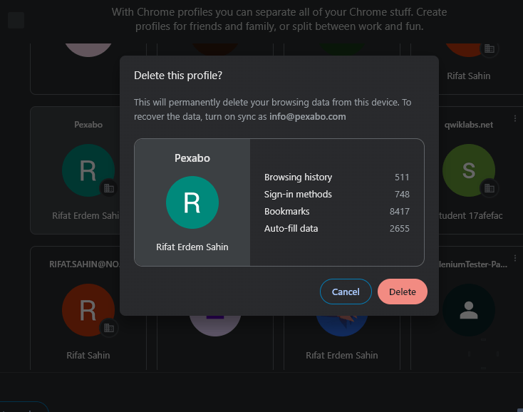 recreate profile chrome 1