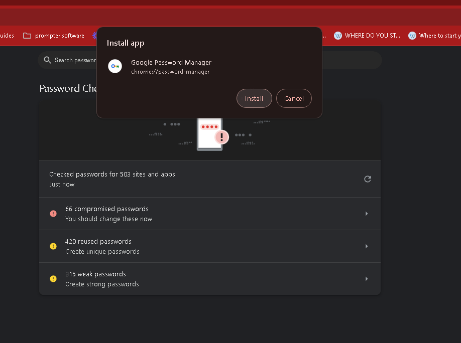 recreate profile chrome 14
