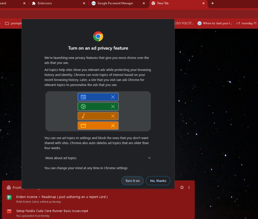 recreate profile chrome 9