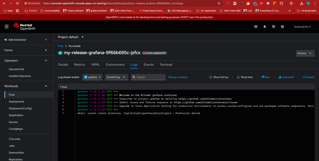 installing grafana with 6