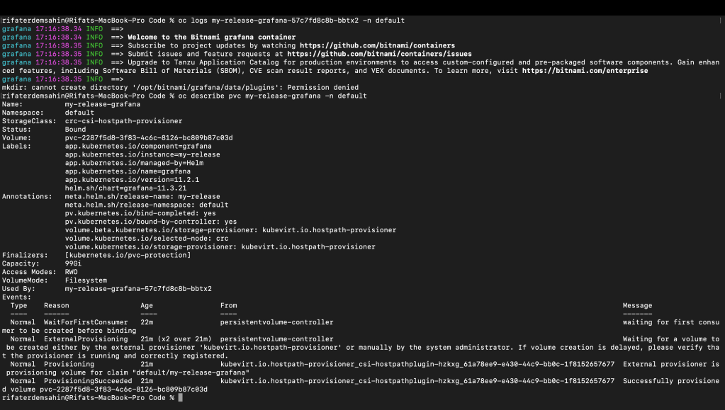 installing grafana with 17