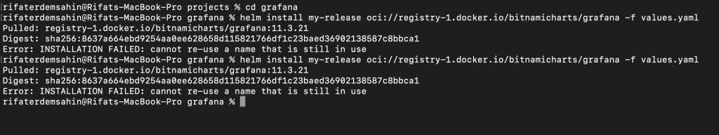 installing grafana with 9
