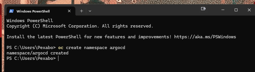 argocd installation on 1