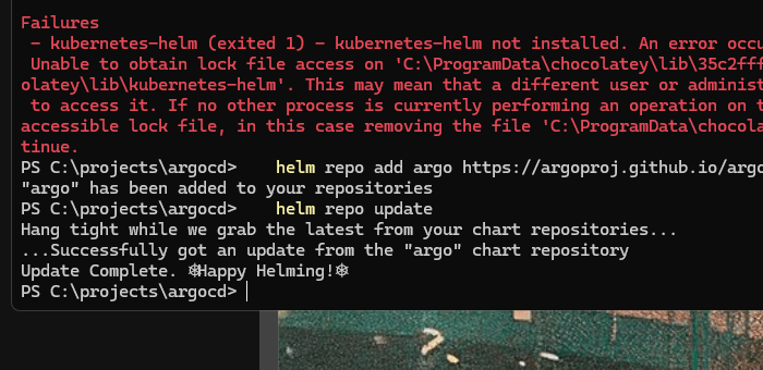 argocd installation on 26