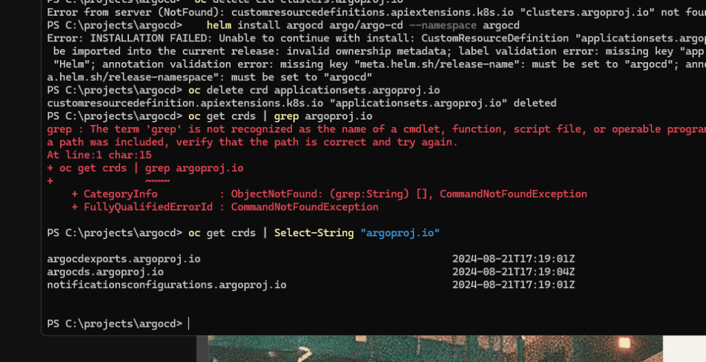 argocd installation on 30
