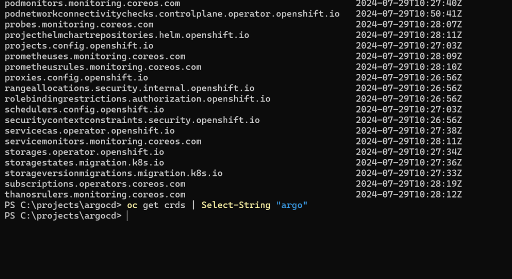 argocd installation on 31