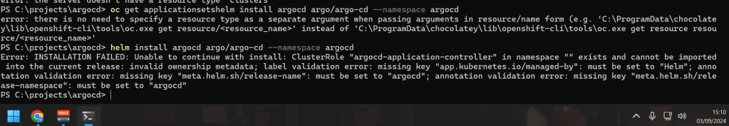 argocd installation on 35