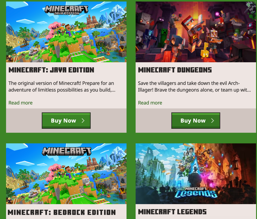 minecraft licences 2