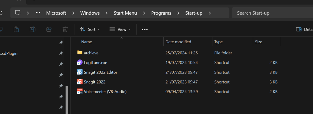 setting up startup 8