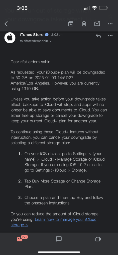 icloud storage takes 1