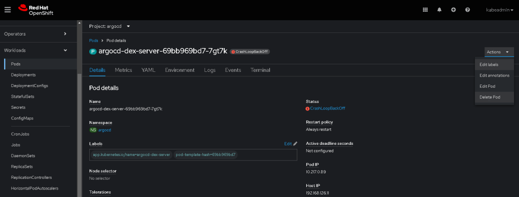 argocd development logs 23