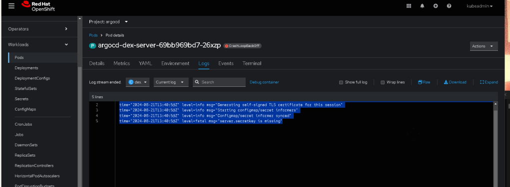 argocd development logs 25