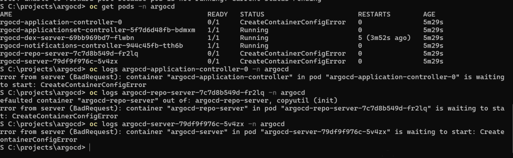 argocd development logs 67